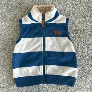 Fleece blue/grey striped vest